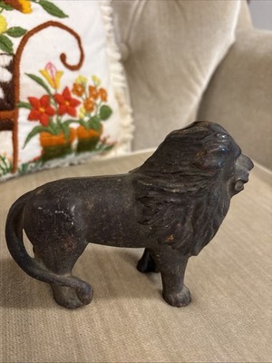 Cast Iron Lion Bank Dark Academia Gothic Decor Regal Antique Leo Zodiac