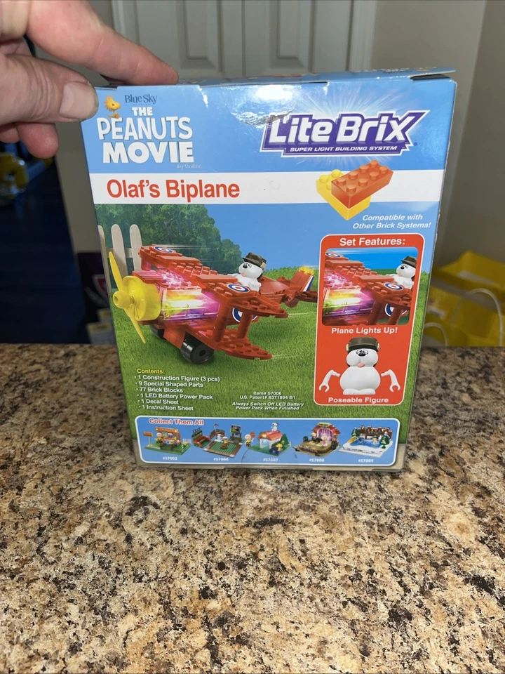 Juego de Lego y figuras Lite Brix Blue Sky Studios The Peanuts Movie Olaf's Biplane Foto 3 de 3