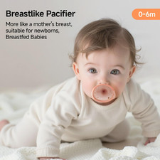 Baby Pacifiers 0-6 Months Bpa-Free Silicone Nipple Lightweight One-Pc Design 4