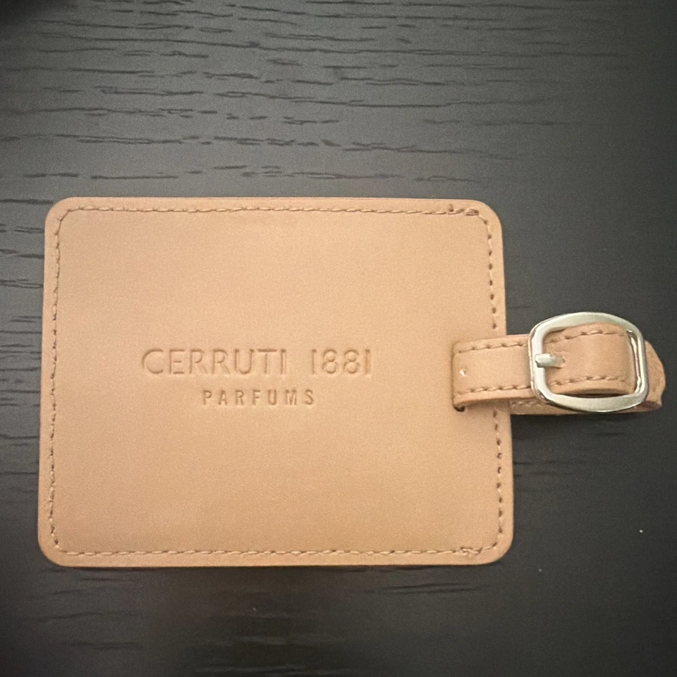 Cerruti 1881 Parfums porte-étiquette bagage/voyage beige avec sangle - Photo 1/4