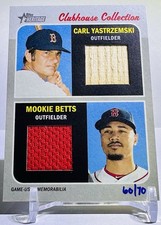 2019 Topps Heritage Clubhouse Collection Dual Relic Yastrzemski Betts #/70
