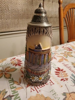 King BASF Handmade Beer Stein 10  Berlin Made In Germany Excellent Condition 