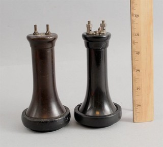 2 Antique Bakelite OTR Telephone Receivers Swedish American & Western Electric