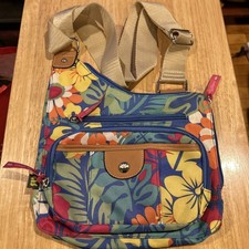Lily Bloom Multicolor Floral Crossbody Bag w/Adjustable Strap  Multi Zips