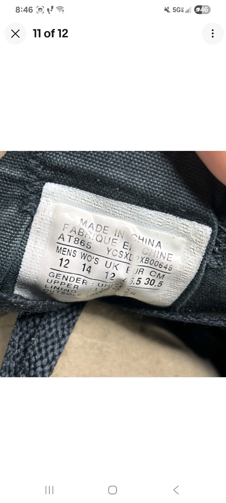 Converse Chuck Taylor All Star Hi Shoes Mens Size 12 Black Leather Casual Skate thumbnail 7