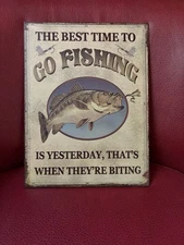 Custom Fishing Camp Sign Man Cave Lodge Lake House Decor 9x13