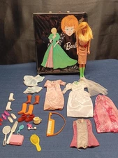 1966 Vintage Barbie 1963 Black Trunk Doll Case Mattel, clothes/accessories Lot