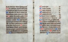 STUNDENBUCH BLATT PERGAMENT FRANKREICH DOPPELBLATT HEILIGE UM 1420