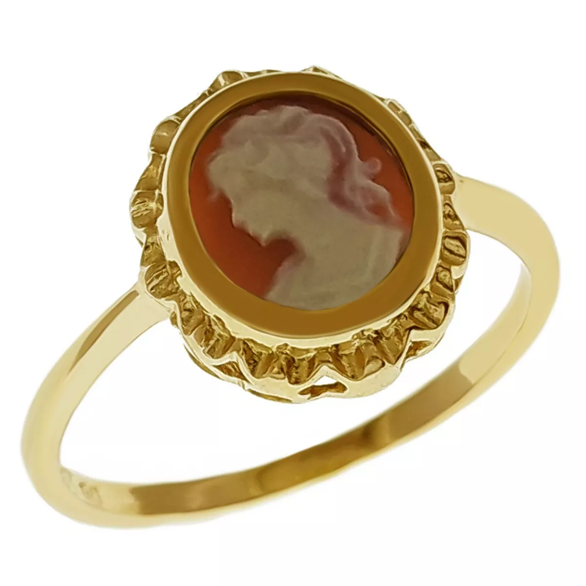 Bague Cam orange Plaqu Or 18 carats Taille 56 Disponible