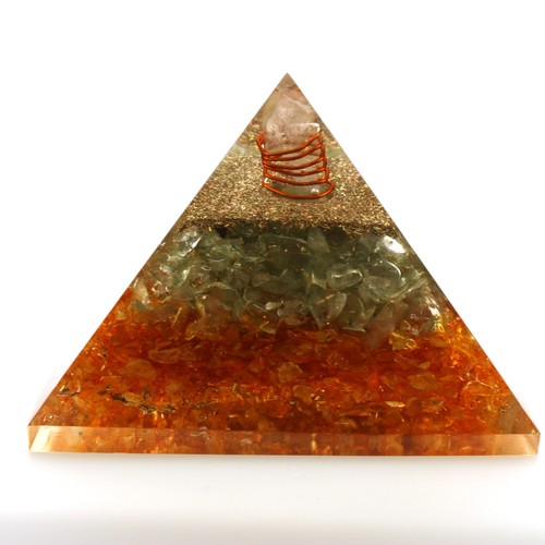 Entirely Zen Aquamarine & Onyx Orgone Pyramid XL 3 Inch 75mm EMF & 5G Protection - Picture 5 of 10