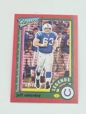 2022 Panini Classics #150 Jeff Saturday Timeless Tributes Red /75
