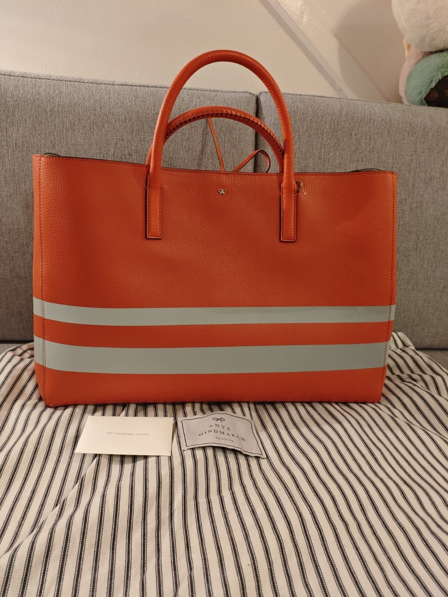 Authenticate Anya Hindmarch Ebury Tote large shopping bag Leather