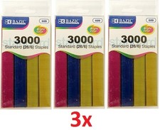 LOT 1x 2x 3x Standard 26/6 Metallic Color Staples Pack of 3000 each Craft