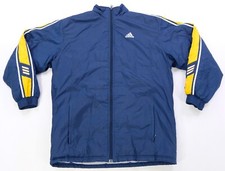 Rare Vintage ADIDAS Spell Out Trefoil Striped Full Zip Windbreaker Jacket 90s XL