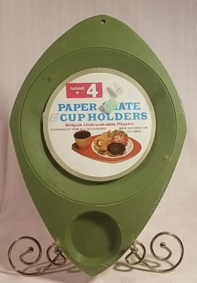 Wilpak Unbreakable Plastic Paper Plate & Cup Holders pk of 4 - NOS
