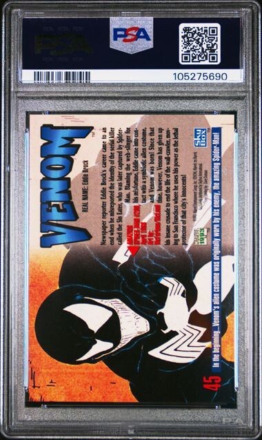 🔥 1993 MARVEL MASTERPIECES #45 VENOM | PSA 9 MINT | POP 231
