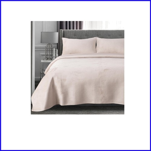 Soft and Warm King Velvet Bedspread Coverlet - 300 TC Microfiber Shams Included
