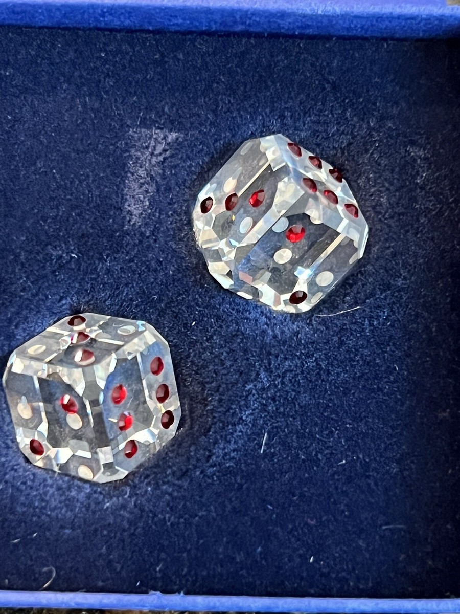 SWAROVSKI Crystal Red Dot Dice With Boxes And Certificate 619309