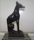 Whippet / Greyhound Sitting Bronze Bookend Statue