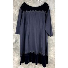 RSVP for Talbots Ink Blue 3/4 Slv Knit Dress sz 24W 12514 AS IS
