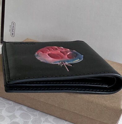 COACH X DISNEY BLACK/MULTI POISON APPLE BIFOLD WALLET 32634