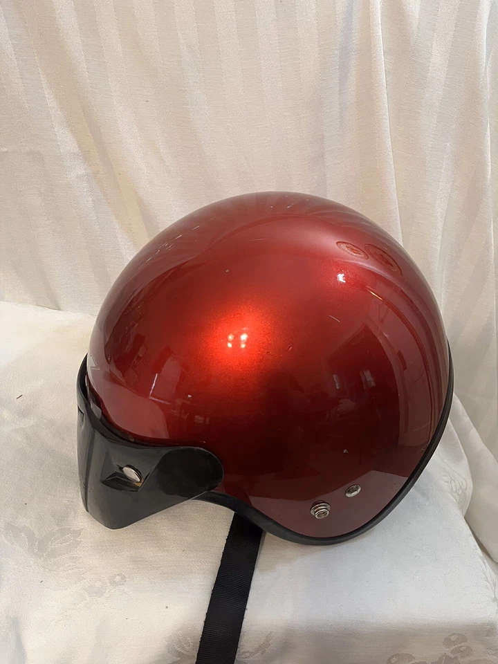 AFX Motorcycle Open Face Helmet Visor Large Shiny Red FX-75 DOT - Image 3 of 4