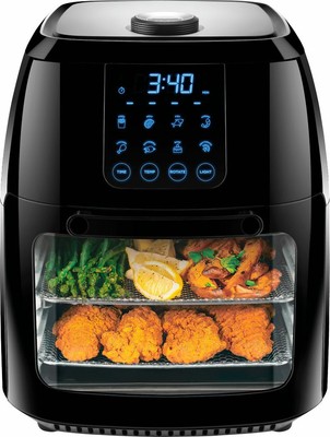 CHEFMAN - 6L Digital Air Fryer, Dehydrator, Rotisserie Combo - Black - Black