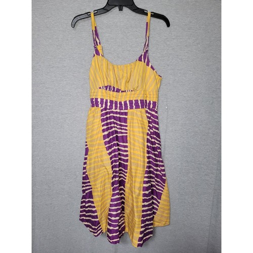 Women's Fei By Anthropologie Elastic Waist Lined Summer Sundress w/ POCKETS Sz 6
