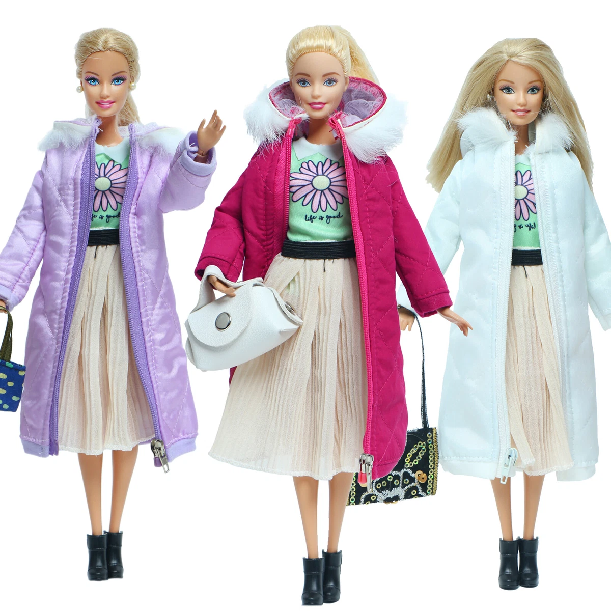 Long Coat Cotton Outfits for Barbie Doll Clothes Accessories Winter Wear  Jacket