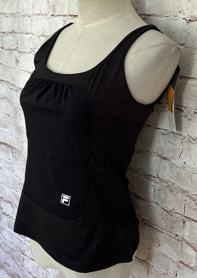 Sutiã FILA Regata Feminina Pequena Elite #2 NOVO Preto Meryl Embutido - Imagem 3 de 4