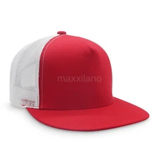 Snapback Hat Cotton Mesh Solid Flat Brim Style Baseball Cap Trucker Men Visor