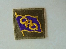 L2020 Early military patch GHQ CHQ purple green insignia army navy marine ? NOS