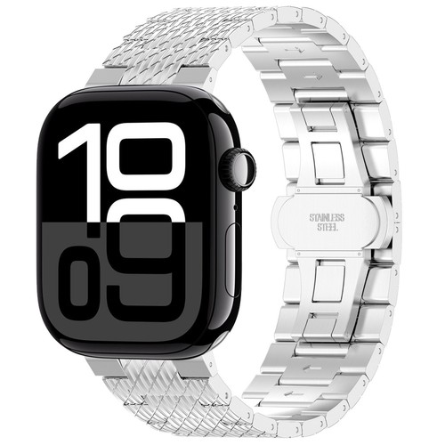 Correa de acero inoxidable de sarga para Apple Watch Series 10 - Picture 12 of 14