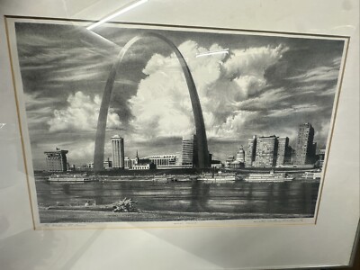 WALTER DUBOIS RICHARDS Pencil Signed ARTIST PROOF Litho'' The Arch, St. Louis''