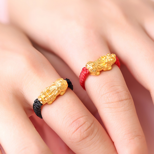 Pure 999 24K Yellow Gold Men Women 3D Lucky Dragon Son Pixiu Ring All Size - Picture 4 of 4