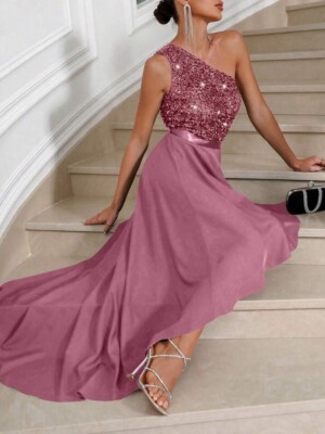 Pink Cocktail Dresses Shein SHEIN Belle Dusty Pink Asymmetrical