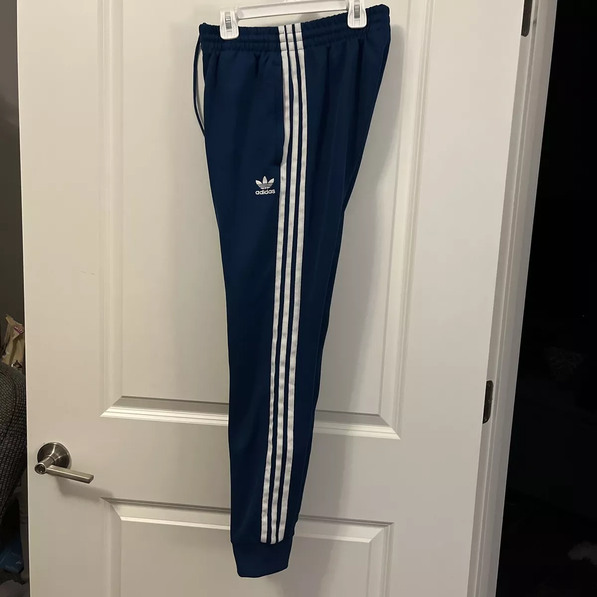 MEN'S ADIDAS ORIGINALS SUPERSTAR CUFFED TRACK PANTS ~ SMALL ~ DV1535 Blue  EUC