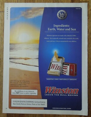 2004 WINSTON Cigarettes Magazine Ad - Ingredients: Earth, Water and Sun