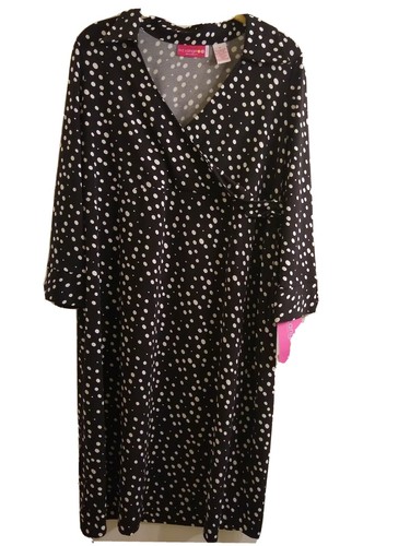 Liz Lange For Target Black/White Polka Dot 3/4 Sleeves Maternity Dress-Size M - Picture 2 of 9