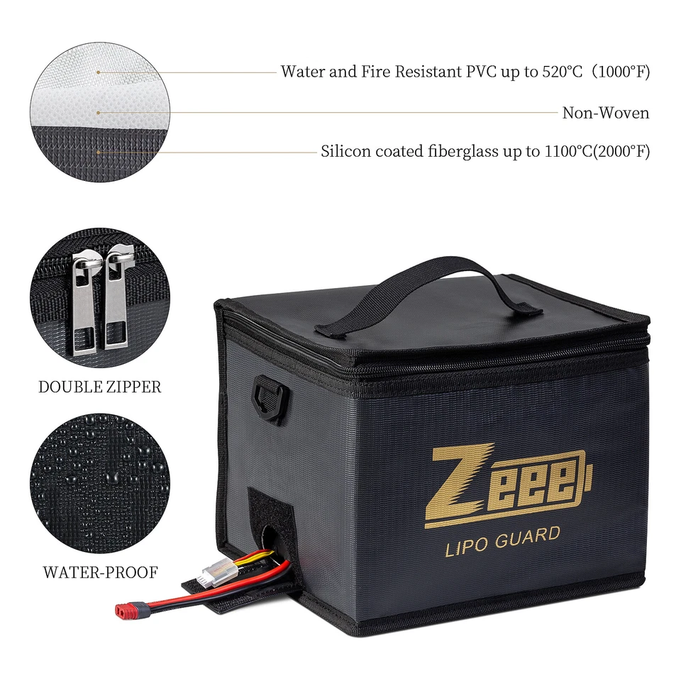 2xZeee Lipo Battery Safe Bag Guard Fireproof Explosionproof for Charge & Storage - image 3 of 4
