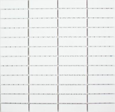 Mosaïque Carreaux Baguettes Blanc Mat - 10 Plaques - Neuf - Réf. 24-0111_f