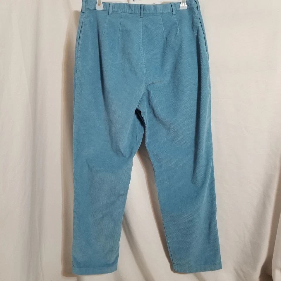 Vtg Lands' End Women's High Rise Corduroy Pants Women's 18W Regular Blue Pleated - Image 4 of 4