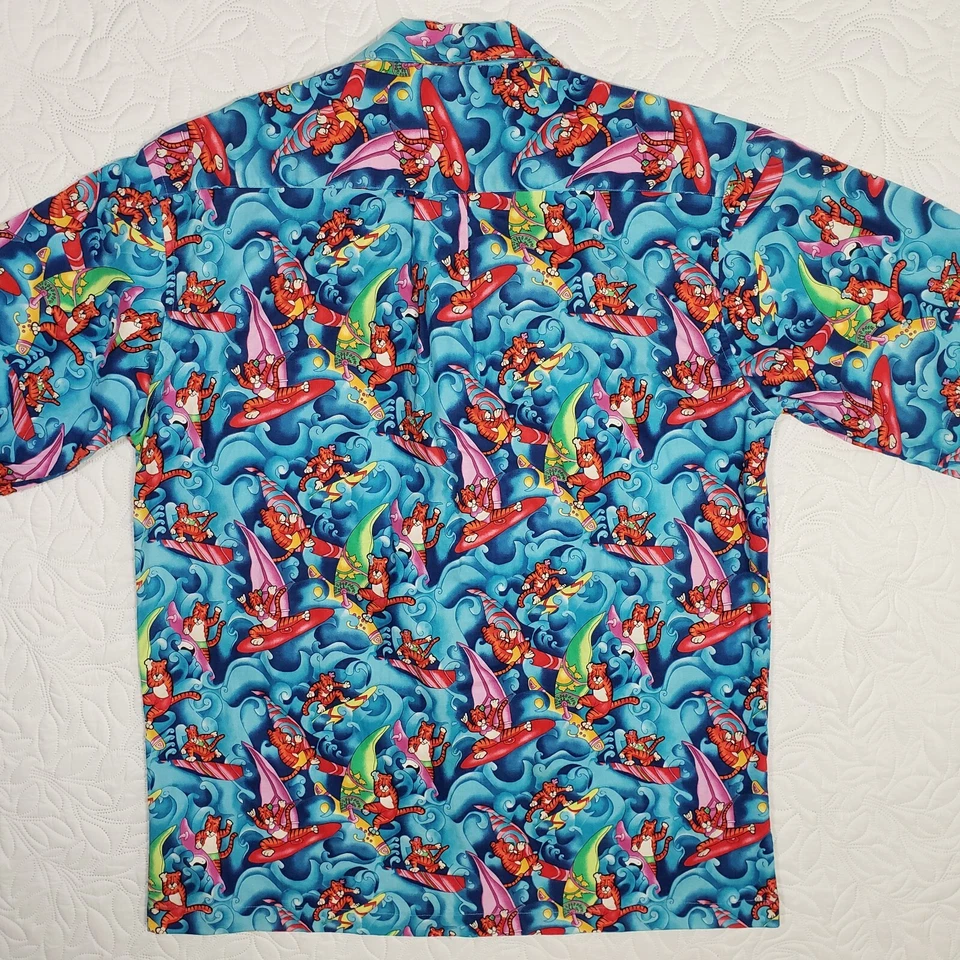 Винтажная футболка 70-х 80-х Princeton Reunion средний размер тигры виндсерфинг принт гавайская - Изображение 3 из 4