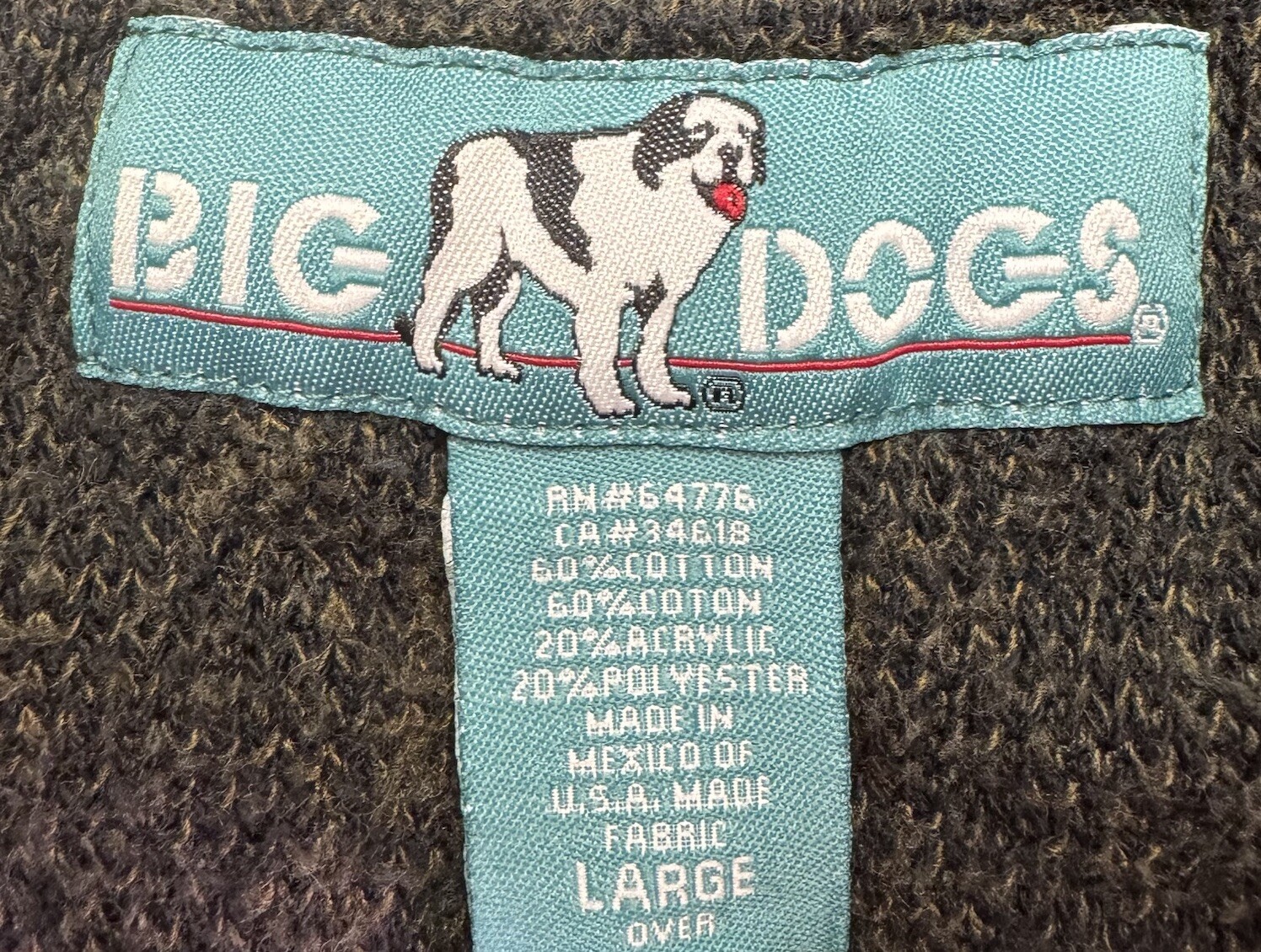 Large Vintage Big Dogs Fleece Men's Gray Soft Fleece … Gem