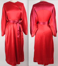 ROKSANDA maxi midi dress UK 8 US 4 red pink silk long balloon sleeves