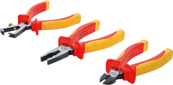 Bgs 3X Vde Zangen Elektriker Zange Seitenschneider Kombizange Abisolierzange Set-image