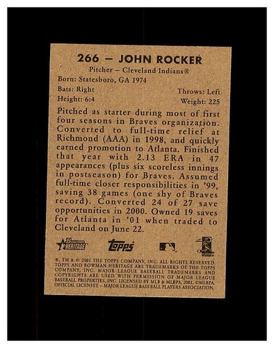 JOHN ROCKER YOU PICK SEE SCANS OF EVERY CARD ATLANTA BRAVES BUY THEM ALL!!1 - Picture 7 of 33