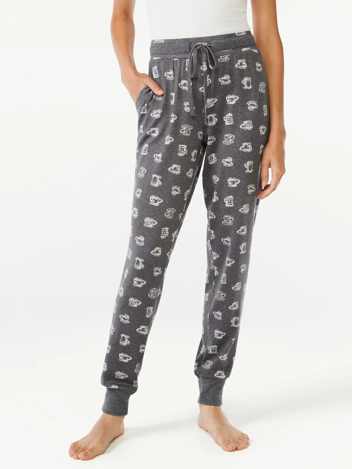 Joyspun Women's S 46 Hacci Knit Sleep Jogger Pajama Pants Charcoal Grey NEW eBay