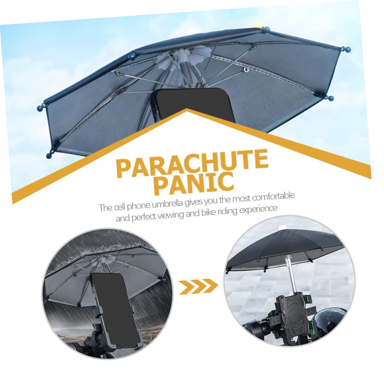 1 set Scooter Rain Sun Bike Dark Umbrella Desktop Atv Outdoor Handlebar Equip...