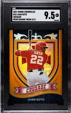 2021 Panini Chronicles Crusade #18 Juan Soto NEON ORANGE PRIZM /17 SGC 9.5